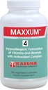 Karuna MAXXUM 4 180 Capsules végétariennes (multivitamines et suppléments minéraux), Lutéine, Zeaxanthine, Lycopène, Alpha-Carotène et Cryptoxanthine, Citrus Bioflavonoïdes, 1:1 Calcium/Magnésium