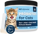 Pet Ultimates Probiotica voor Katten 20-Species Cat Probiotic Powder to Treat Diarrhea, Braken, Digestieve Ondersteuning & Cat Antibiotica Herstel Cat Health Supplies (44 gr)