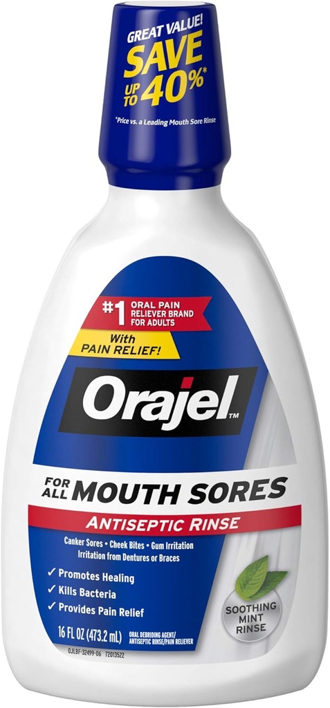Orajel Antiseptische mond Sore Sinse, 16 Fluid Oz
