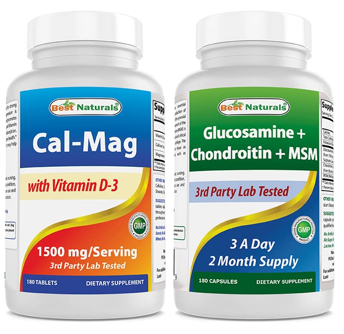Best Naturals Calcium Magnesium met vitamine D3 1500mg & Glucosamine Chondroitin en MSM
