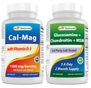 Meilleurs Naturals Calcium Magnésium avec Vitamine D3 1500mg & Glucosamine Chondroïtine et MSM