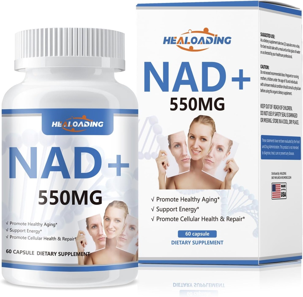NAD supplement liposomaal voor vrouwen: NAD+ Supplement met Resveratrol 550MG Ondersteuning Cellular Reparatie Ondersteuning Energie en gezonde veroudering