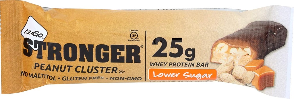 Nugo Nutrition Stronger Bar, Peanut Cluster, 2,82 Ounce