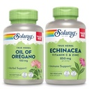 SOLARAY Oil of Oregano Softgels and Echinacea, VIT C & Zink Immune Support Supplement - Oregano Oil and Echinacea Capsules w/Vitamine C 500mg Plus Bioflavonoids, Vegan, 60-Day Garantie, 120ct/180ct