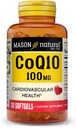 MASON NATUURLIJKE Co Q10 100 mg - Gezonde Hart- en Cellulaire Energie Productie, Ondersteunt Cardiovasculaire Gezondheid, 30 Softgels