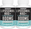 Liposomale NAD+ 800 mg met Trans-Resveratrol 300 mg, Max Absorptie, Werkelijke NAD+ Boosting Supplement voor gezonde veroudering, Cellular Energy, DNA Reparatie, Levensduur - 120 Softgels