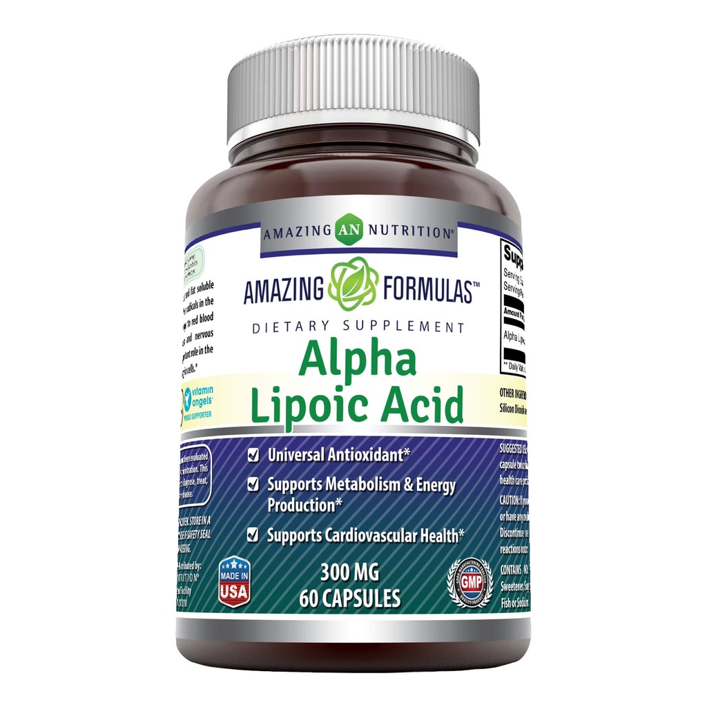 Verbazingwekkende formules Alpha Lipoïnezuur 300 mg Capsules Supplement 