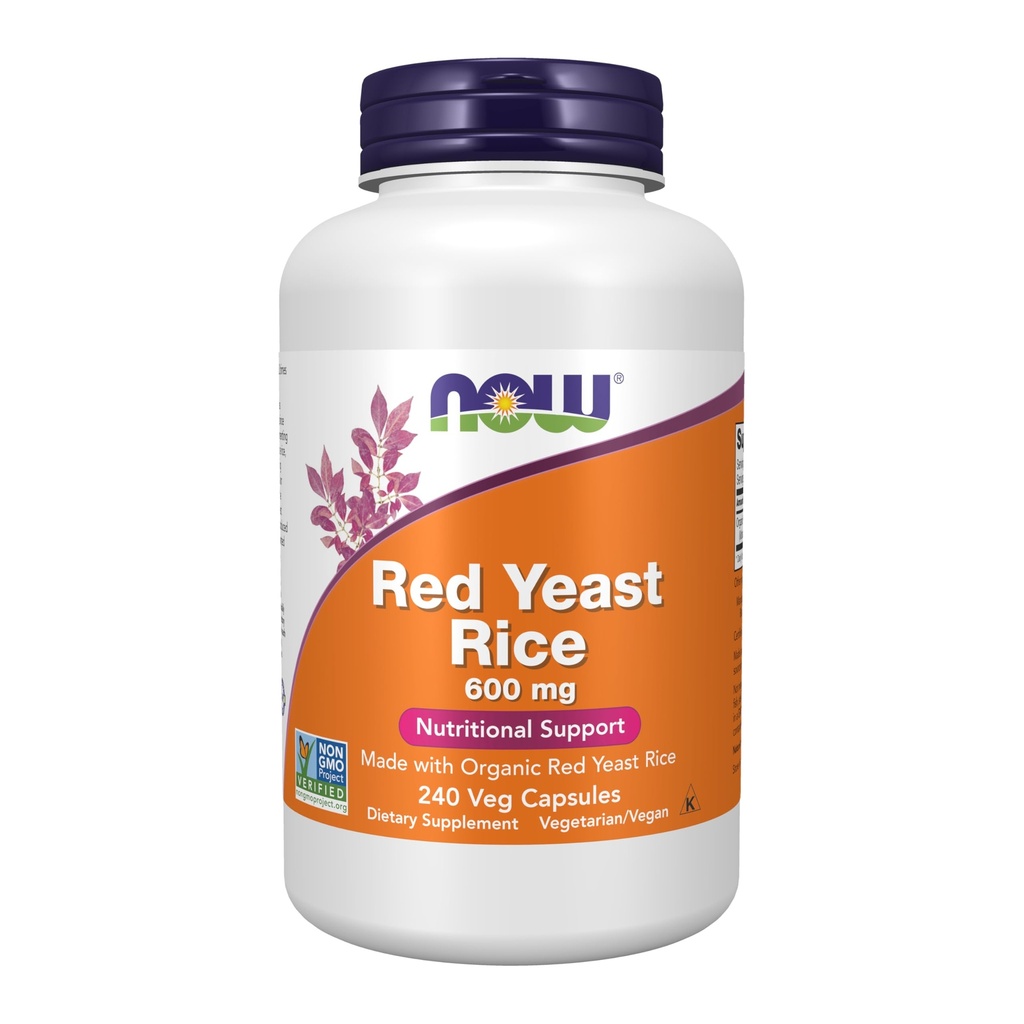 Suppléments, Riz de levure rouge 600 mg, avec du riz de levure rouge biologique, 240 capsules de légumes