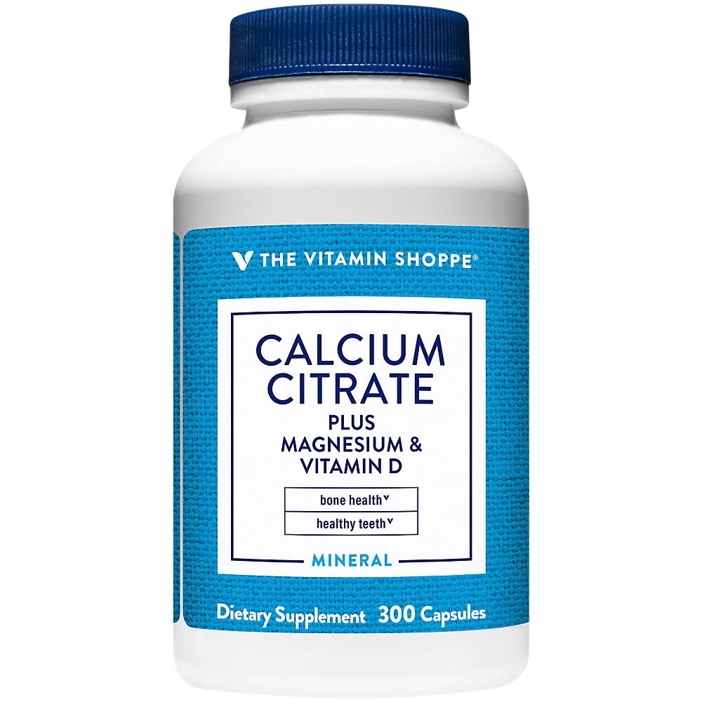 De vitamine Shoppe Calcium citraat+Magnesium&Vitamine D,Multi-Mineral Bone Health Supplement,Vitamine D Aids Absorptie, Calcium 999mg, Magnesium 567mg, Vitamine D 612IU per dagelijkse dosis (300 Capsules)