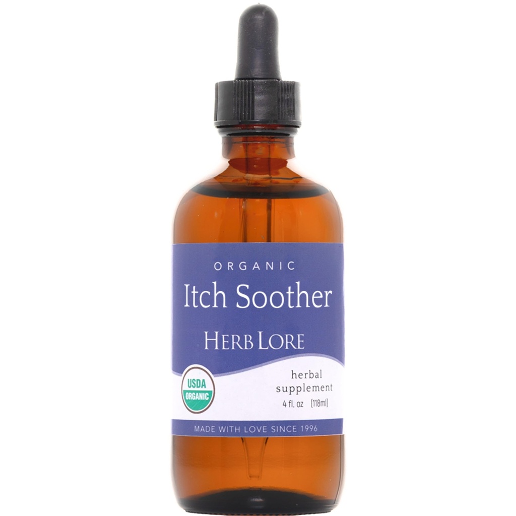 Herb Lore Biologische Itch Soother Tinctuur - kalmeert jeukende zwangerschap Huid & Rash, Liquid Milk Thistle, Dandelion & Yellow Dock Lever Ondersteuning Supplement Drops (4 fl oz)