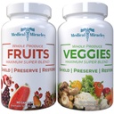 Medical Miracles Fruit and Vegetable Supplements - Contains 90 Veggie and 90 Fruit Capsules (180 Total) - Made with Whole Food Superfoods, 17 Veggies and 17 Fruits - for Daily Use
