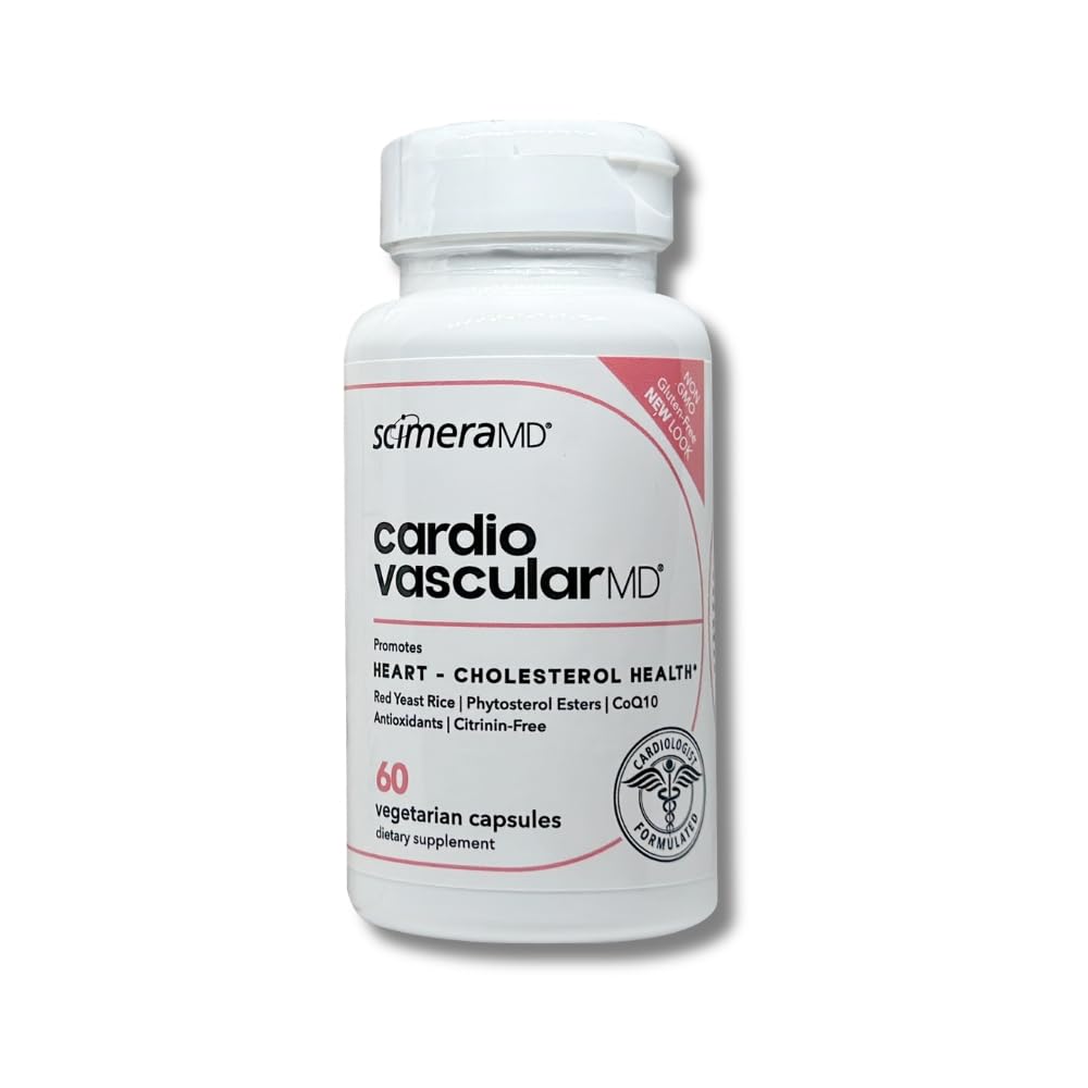 ScimeraMD® CardiovasculairMD Red Gist Rice Supplement met Phytosterol Ester en CoQ10 voor Hartgezondheid en Cholesterol Ondersteuning, 60 CT