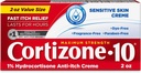 Cortizone 10 Résistance maximale Crème anti-démangeaison cutanée sensible, 1 % Hydrocortisone, 2 oz.
