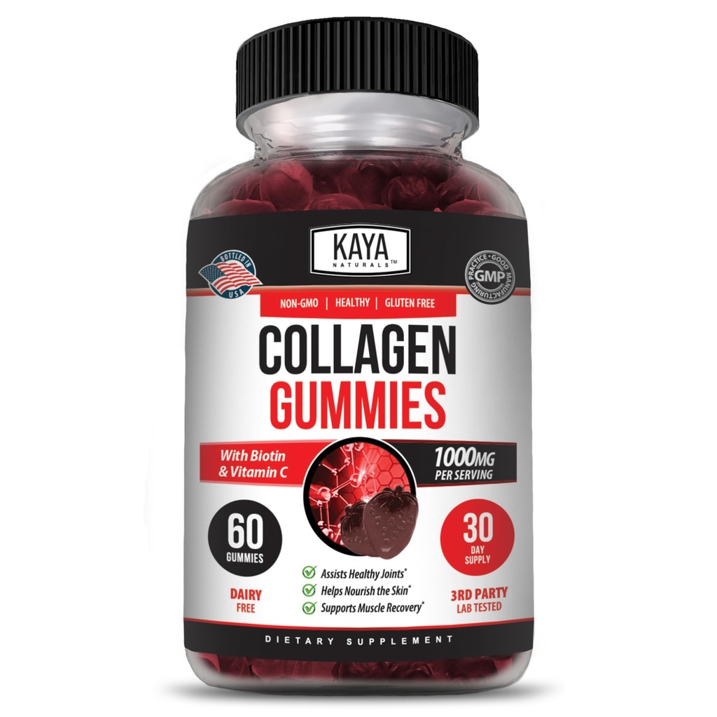Kaya Naturals Collageen Gummies for Men & Women Supplement 
