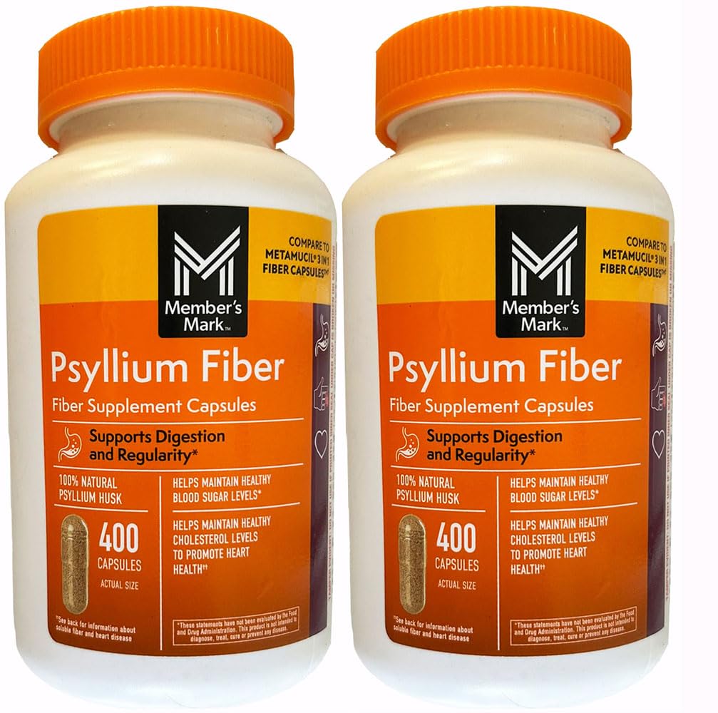 Mark Fiber Capsules 2Pack (400 Telling) Psyllium Husk is het #1 Doctor-Recommended Fiber Supplement.