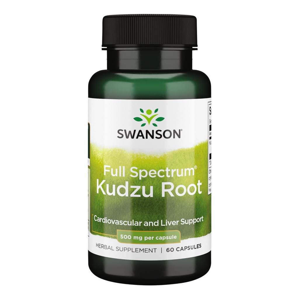 Swanson Full Spectrum Kudzu Root - Herbal Supplement Supporting Heart Health & Liver Health - May Support Healthy Blood Pressure & Cholesterol Levels - (60 Capsules, 500mg Each)