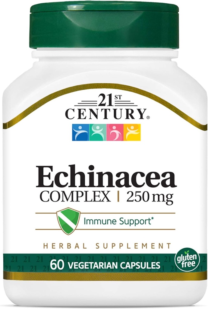 21e eeuw Echinacea Extract Veg Capsules, 60 Tel.