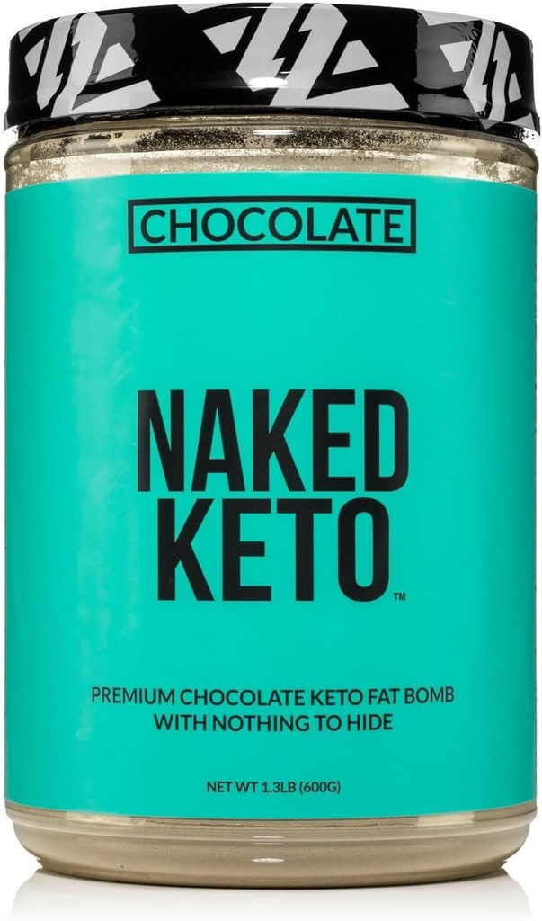 Naked Chocolate Keto - Premium Chocolate Keto Fat Bomb Powder - Niets Artificieel - Glutenvrije Keto Bom Chocolate McT Oil Powder with No Gmos - 1,3 Lb