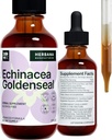 Echinacea and Goldenseal 2 fl oz Liquid Extract - Natural Herbal Supplement - Immune Support Drops - Verbeteren Slaap 