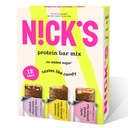 Nick's proteïnerepen Chocolade Variëteit Pack High Protein, Lage Calorieën, Low Carb Keto Vriendelijke snacks Geen Toegevoegd Suiker, Zoute Peanut, Chocolade Karamel en Amandel Chocolade (12 Pack)