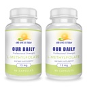 AND GIVE US TODAY OUR DAILY L-Methylfolate 15mg (2 Bottles) - 180 Capsules - Professional Strength Active Methyl Folate - 5-MTHF Supplement - Non GMO, Gluten Free, No Fillers