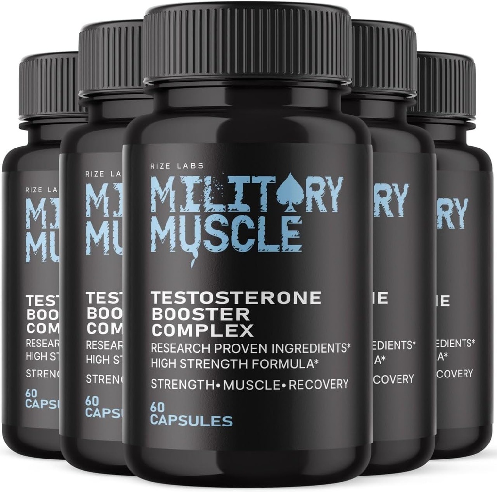 rize labs Mannen Militaire Spier, Alle Natuurlijke Dieet Supplement om de prestaties te verbeteren, Capsules bevorderen uithoudingsvermogen en energie - Pack van 5(300 Capsules)