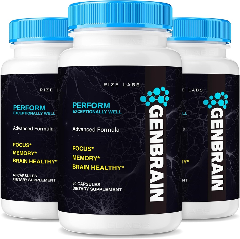 rize labs GenBrain Memory Supplement, GenBrain Extra Strength Hersen Support Capsules, GenBrain Advanced Memory Complex, GenBrain Pure All-Natural Pillen, Gen Brain Reviews (180 Capsules) (Terug van 3)