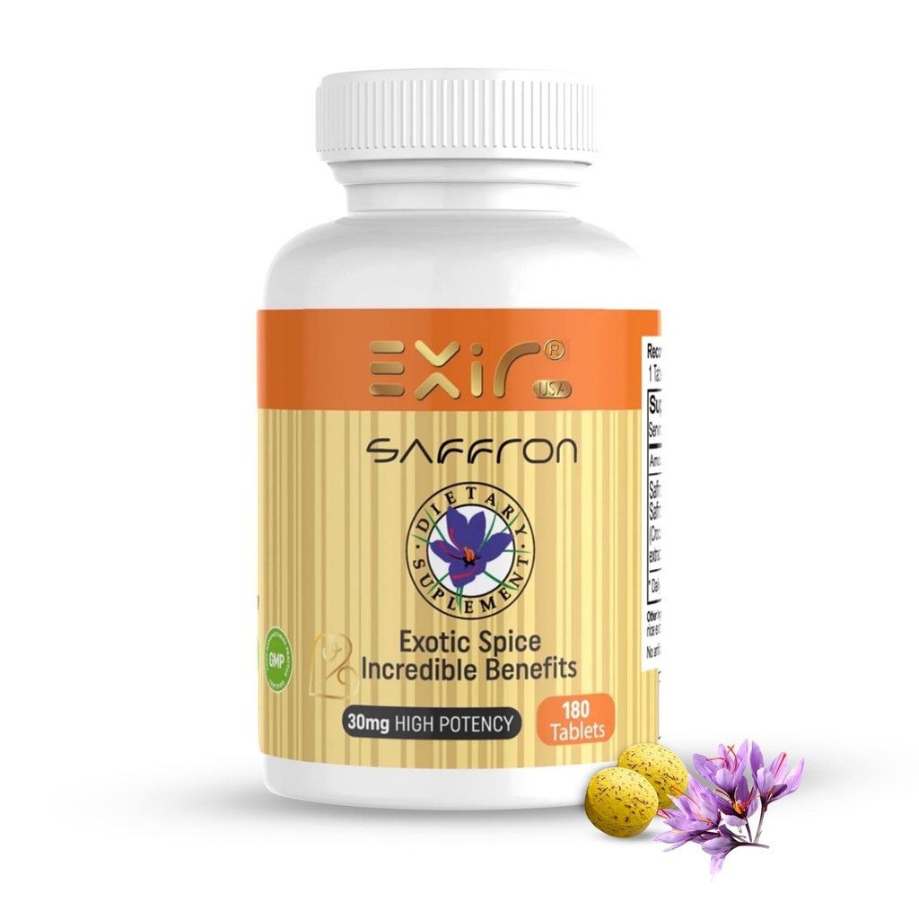 Saffraan Dieetsupplement - Mood Support - Natuurlijk Feel Upbeat - Geen ontwenningsverschijnselen - Grotere emotionele welzijn - 100% kruiden en natuurlijke, 180 tabletten