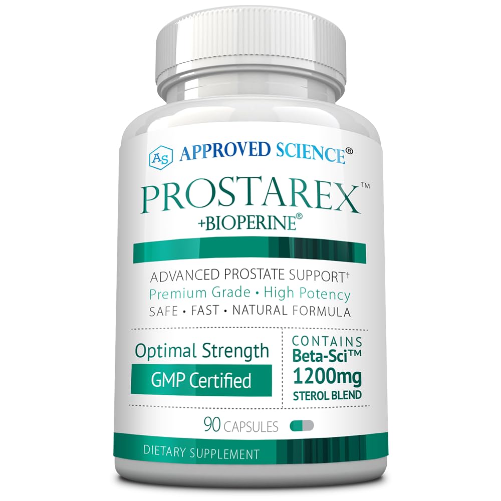 Science Prostarex approuvée - Supplément à la prostate - Saw Palmetto, 1200 mg Beta-Sitosterol, Bioperine - 90 capsules - 1 mois d'approvisionnement