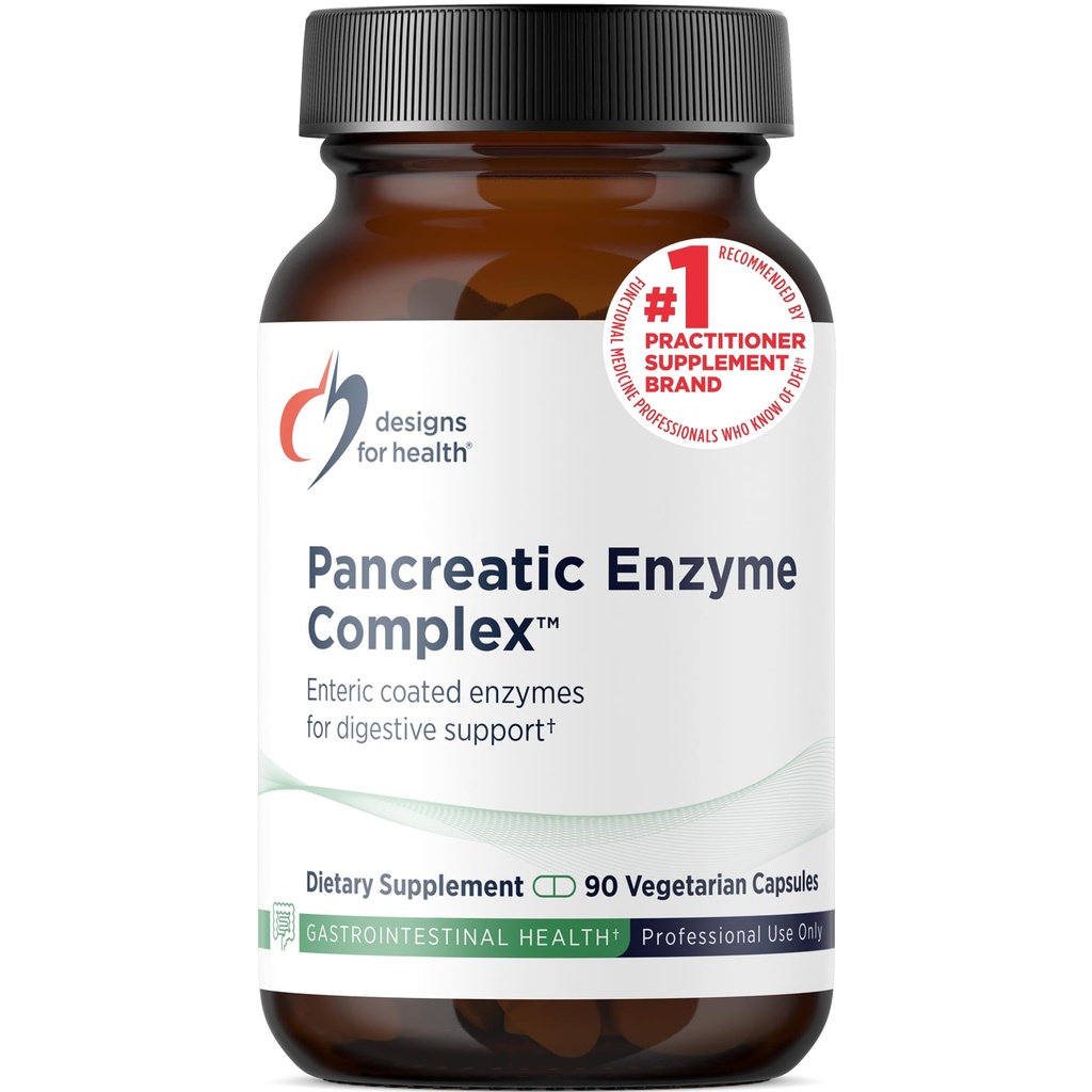 Designs for Health Pancreatric Enzymes Complex - Decompensative Enzymes + Bromelain Supplement - Support Digestie + Gut Health - Delayed Release Capsule with Pancreatric Enzyme, Ox Bile (90 Capsules)