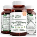 Supplément naturel d'extrait de canneberge biologique Nutra, aider à prévenir les maladies urinaires, favorise la santé des os, aider à maintenir la santé cardiaque, améliorer la digestion, promouvoir la santé de la peau, 30 comprimés, un mois d'approvisionnement