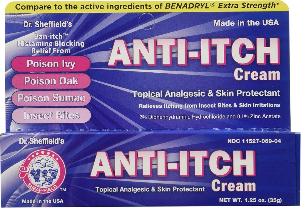 Anti-Itch Cream met Histamine Blocker, 1,25 oz