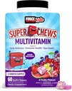 Kracht Factor Kids Multivitamine Super Kauwen, Kids Vitaminen ter ondersteuning van Wellness, Immune Health, Eye Health, & Meer met 18 Vitaminen, Mineralen, & Antioxidanten, 2-maand levering, Multi-Smaak, 60 Zachte Kauwen