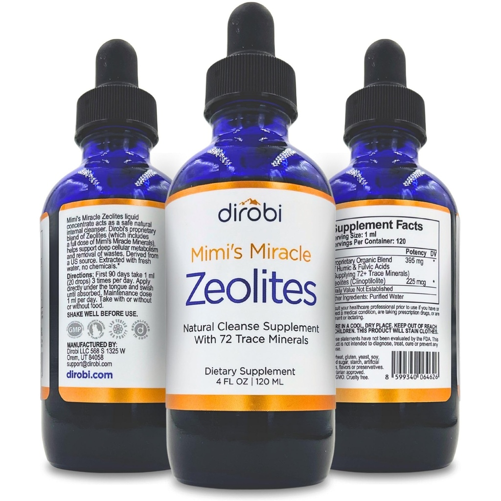 Mimi's Miracle Zeolietes: Heavy Metal Detox Zeoliet Supplement Drops met 70 Trace Minerals voor volwassenen en kinderen - Ondersteunt Cell Restoration, Immune & Digestief Tract Health (4 oz fles, 60 dagen levering)