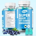 Super Biotin Gummies voor haar, huid en nagels - Vegan vitamines voor mannen & vrouwen, ondersteunt snellere haargroei en sterkere nagels - extra kracht