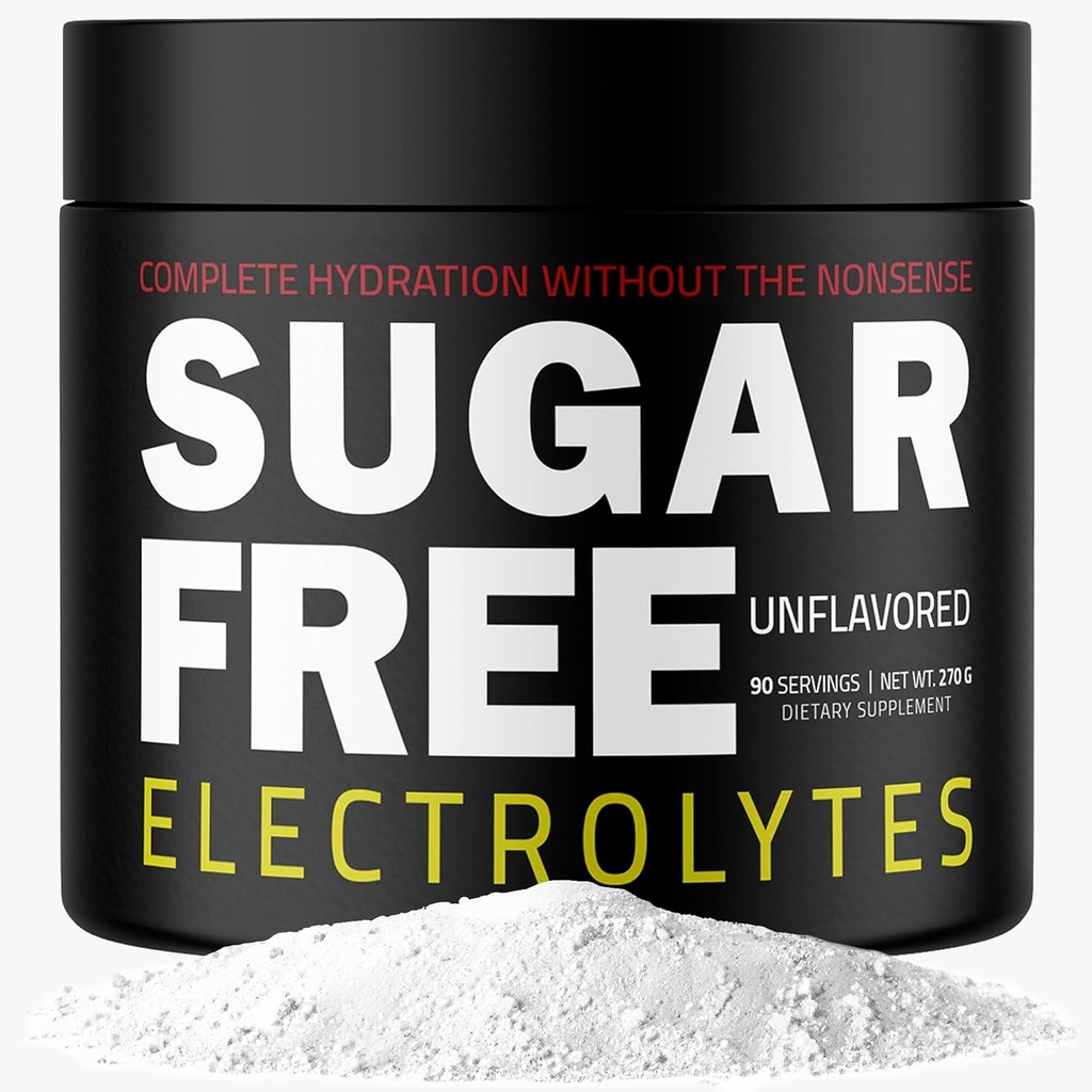 – Poudre d'hydratation rapide, Zéro Calorie, Mélange d'électrolytes bruts essentiels, Kéto amical sans sucre, Poudre d'électrolyte brut (non aromatisé)