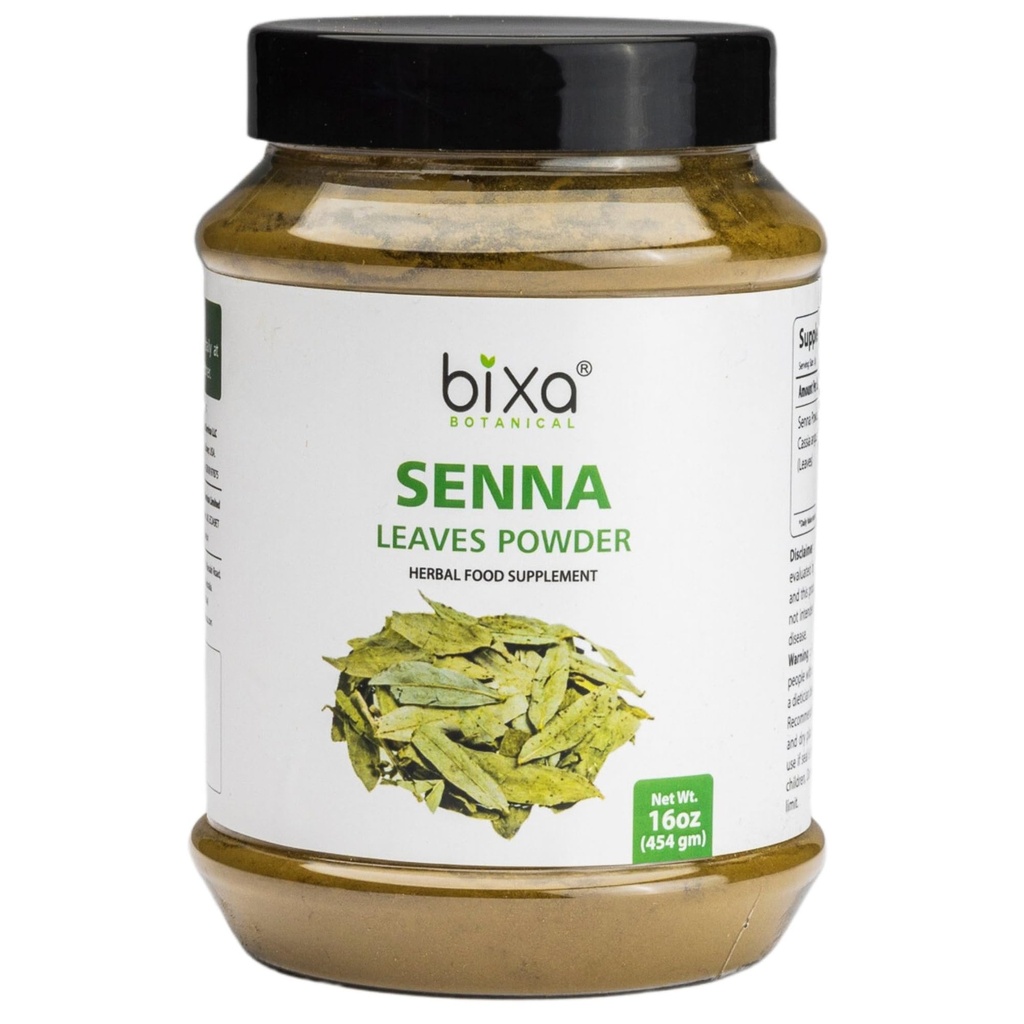 Bixa BOTANICAL Senna Feuilles Poudre (Cassia angustifolia), 1 Livre (16 Oz) - Herbal naturel Laxative - Supplément ayurvédique à base de plantes pour soutenir la fonction digestive