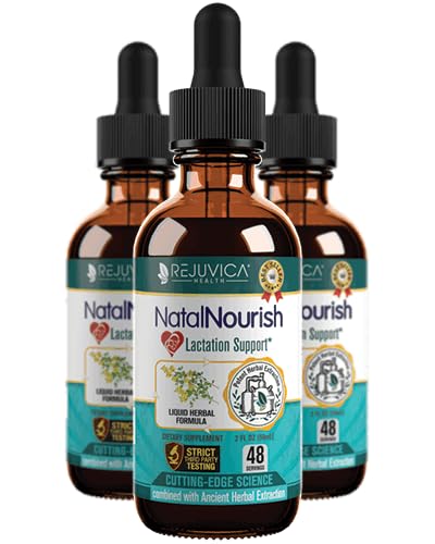 Rejuvica Health NatalNourish - Supplément de support d'allaitement avancé - Livraison liquide pour une meilleure absorption - Fenugreek, Bienheureux Thistle, Anise, Fennel & More!