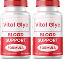 (2 verpakkingen) Vitale Glyc Capsules - Officiële Blood Support Formula, Vital Glyc Blood Vessel Cleaner, Vital Glyc Glyco Optimizer Pillen, Ondersteunt algehele gezondheid en wellness, Vital Glyc Poeder (120 capsules)