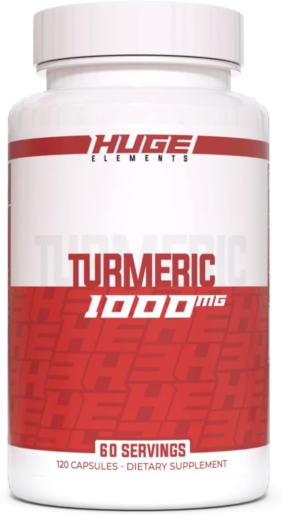 Enorme supplementen Kurkuma, 1000mg Pure Turmeric Root Extract per Serving, 95% Curcuminoïden, Antioxidant Supplement, Non-GMO, Glutenvrije - 120 Capsules