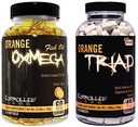 CONTROLED LABS Overall Health Bundle, 45 Servings Orange Triad, 120 Count Orange Oximega Fish Oil, spieropbouw en herstel Supplement voor mannen en vrouwen