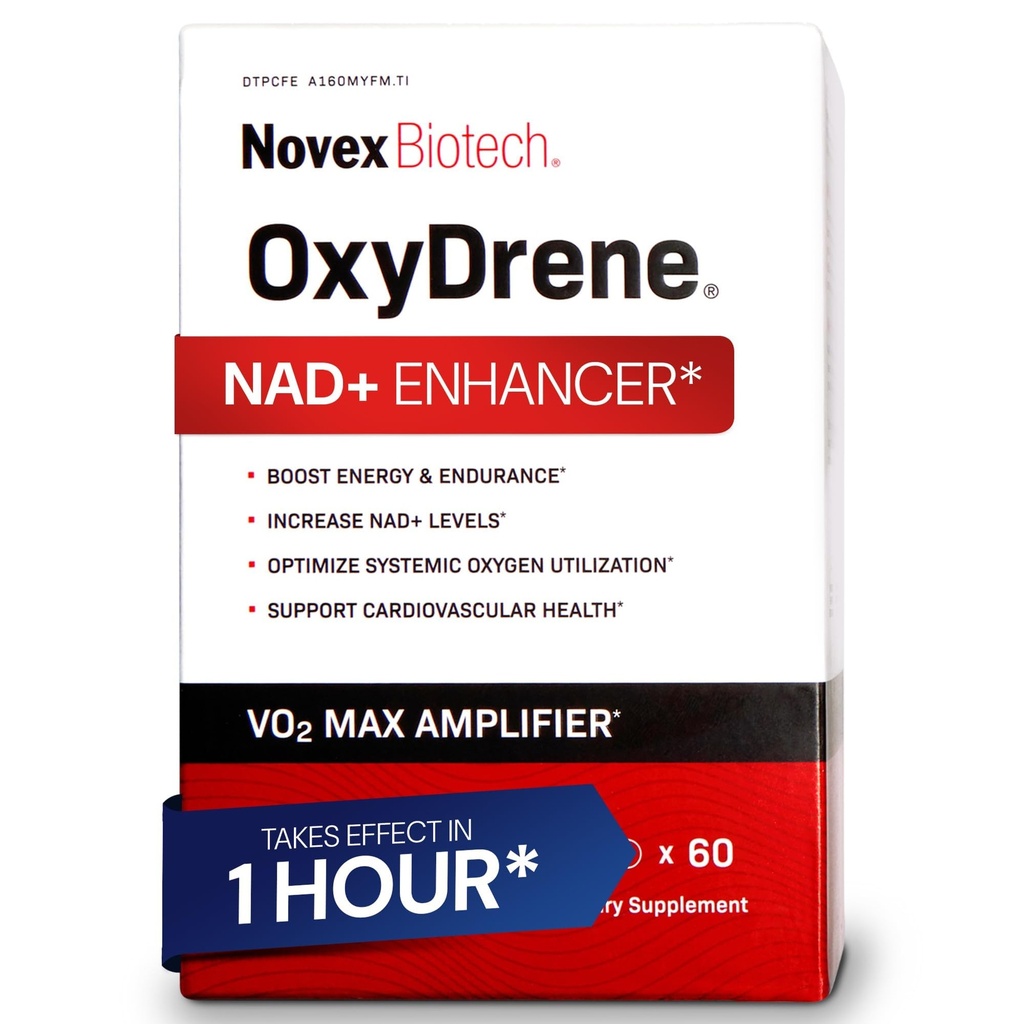 Novex Biotech Oxydrene NAD+ Enhancer - Natural Supplement Promoting Metabolism and Cardiovascular Support for Men and Women - (60 Capsules)