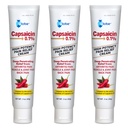 Globe (3 Pack) Crème de soulagement de la douleur de haute puissance à la capsaïcine 0,1 %, sans parfum (2 oz) Soulagement pénétrant profond de: Arthrite, Muscle, Douleurs articulaires et du dos