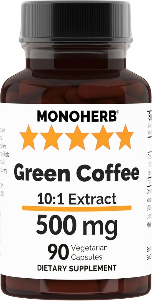 MONOHERB Extrait de café vert 500 mg - 90 capsules végétariennes
