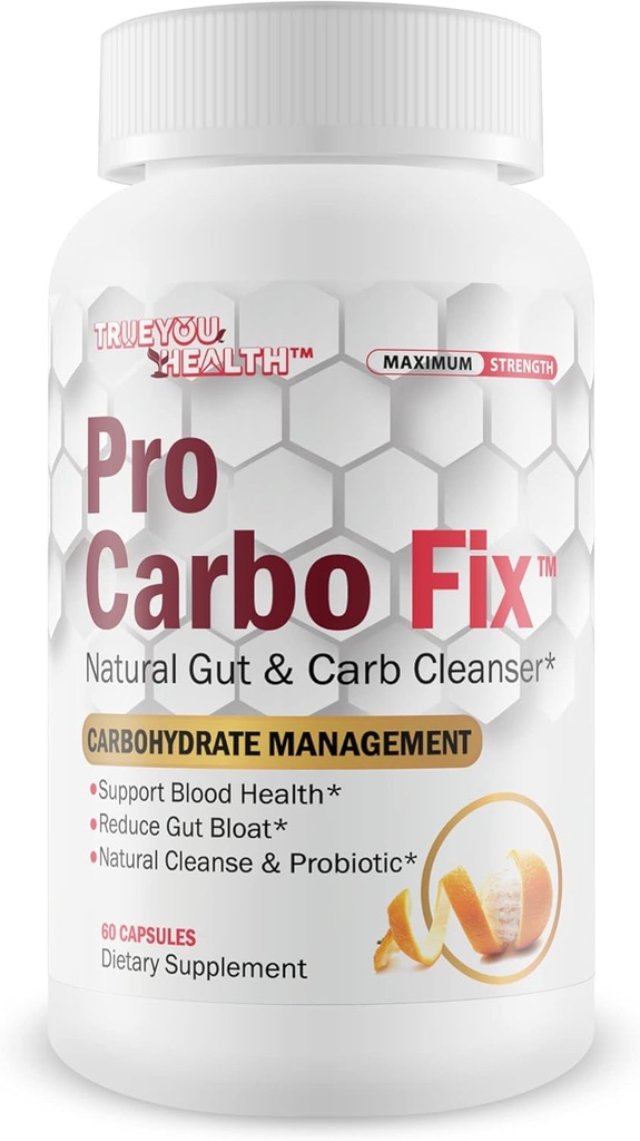 Pro Carbo Fix - Natural Gut & Carb Cleanse Supplement - Plant Formula w/Probiotica - Ondersteuning Digestieve gezondheid en gezondheid van het bloed - Help Flush Carbs & Toxins - Promote Regularity & Reduced Gut Bloat