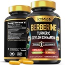 Berberine Supplement - 7in1 Formule - Combineer met Kurkuma, Royal Jelly, Ceylon Cinnamon, Ginkgo Biloba, Ginger & Black Pepper - Digestieve gezondheid, Immune Support - 120 Capsules