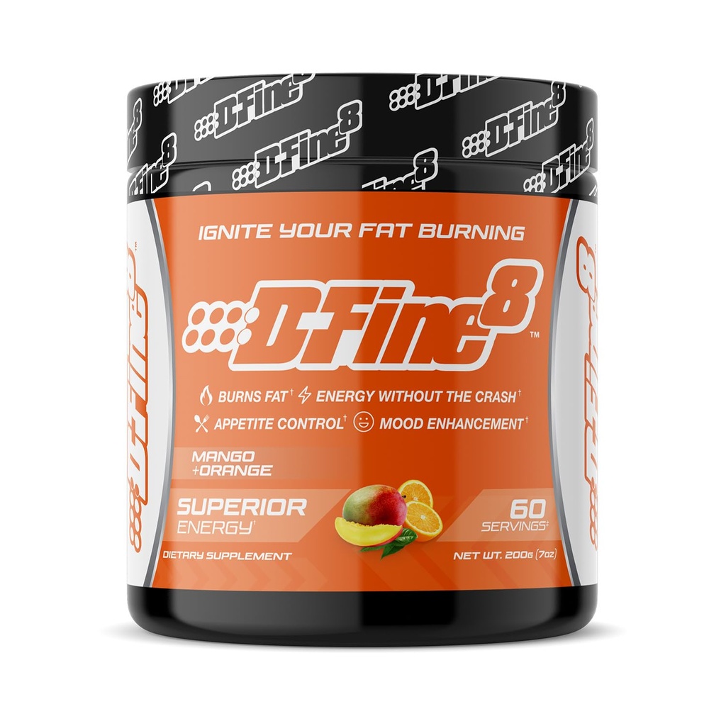 Thermogenic Pre-Workout Energy Powder & Shredding Supplement, Boost Energy Mood & Focus, Sugar Free, Bevat senactiv, Endurance, 300mg Cafeïne, N-Acetyl-L-tyrosine (Mango Orange)