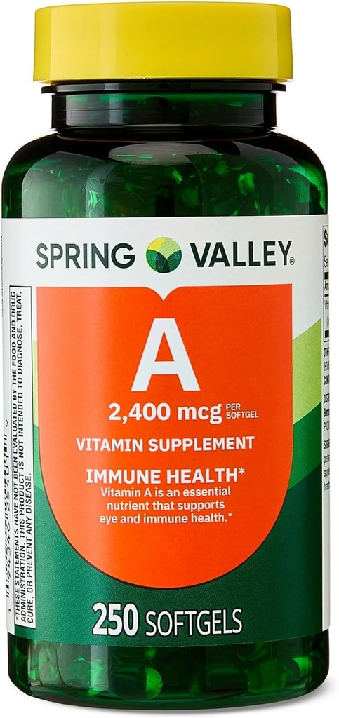 Vitamine A Softgels, 2400 mcg, 250 Tel + Portable Pill Container (2 items)