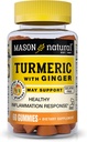 MASON NATURAL Turmeric avec Gingembre Gommies, support naturel et formule antioxydante, saveur de fruits tropicaux, 60 Gommies