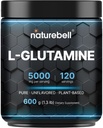 NatureBell L-Glutamine Powder Gut Health 600 Gram, 5000mg Per Serving, 100% Pure -Unflavored -Vegan Glutamine Powder for Post Workout Recovery, Immune Support -120 Servings